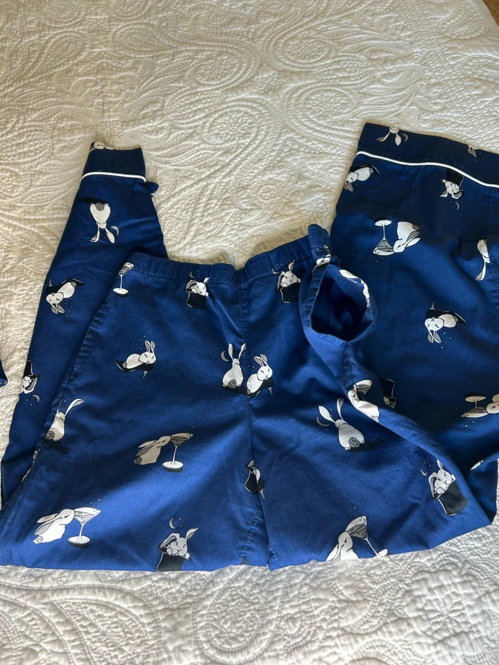 ♠️💙kate spade blue and white bunny print pajama set💙♠️
